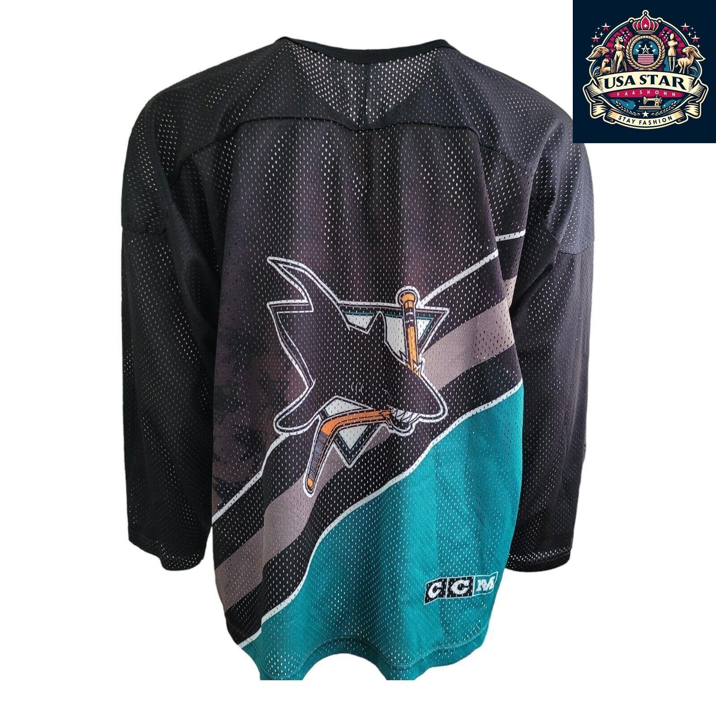 🏒 Vintage Authentic Men's CCM San Jose Sharks Hockey Jersey - Size XL, Made in - USASTARFASHION