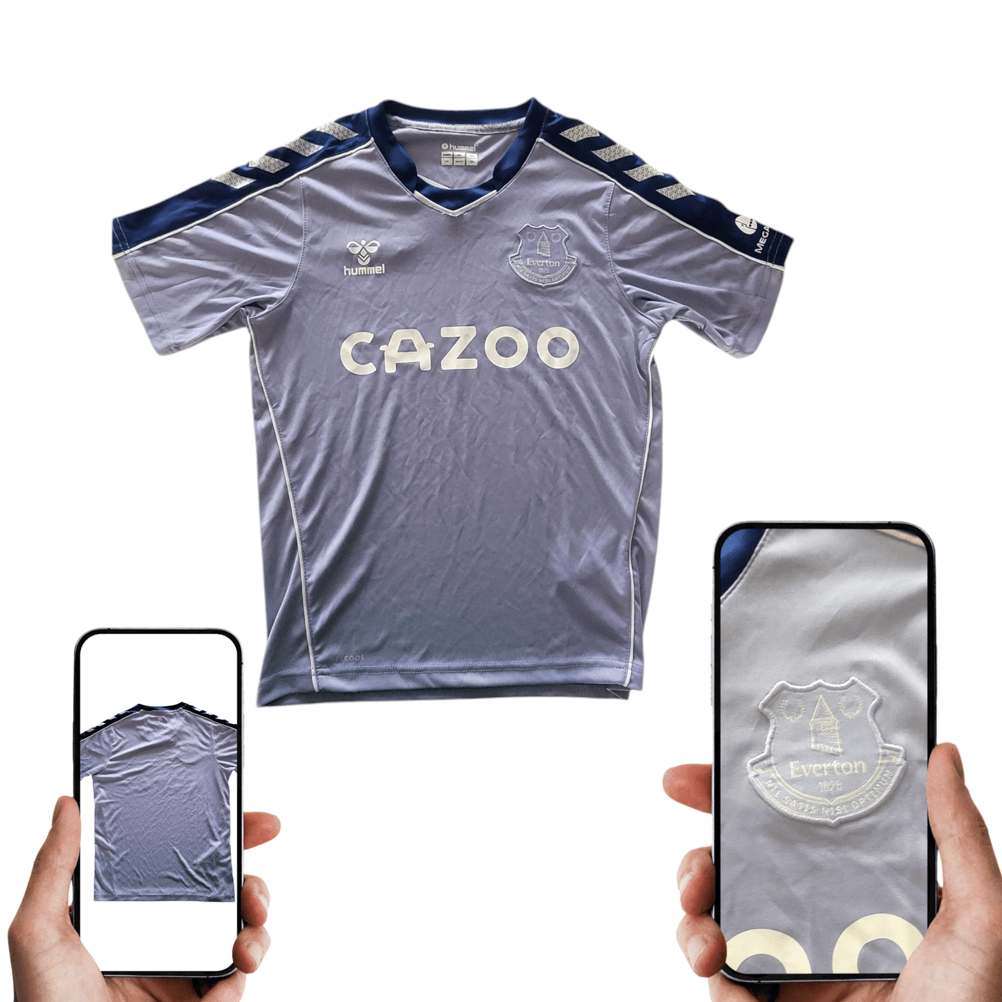 Hummel Everton FC 21/22 Kids Jersey - YM/12Y 152 cm - BEECOOL Technology - Grey