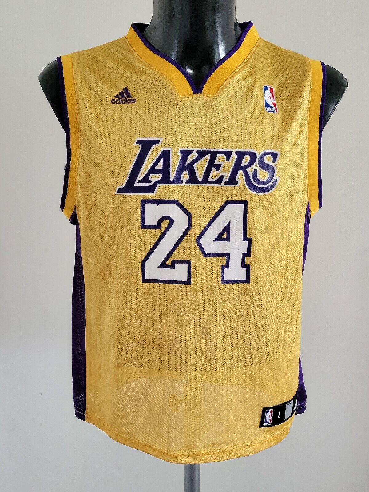 NBA Adidas Lakers #24 Bryant Youth Large (14-16) Jersey - Vintage Grade C-USASTARFASHION