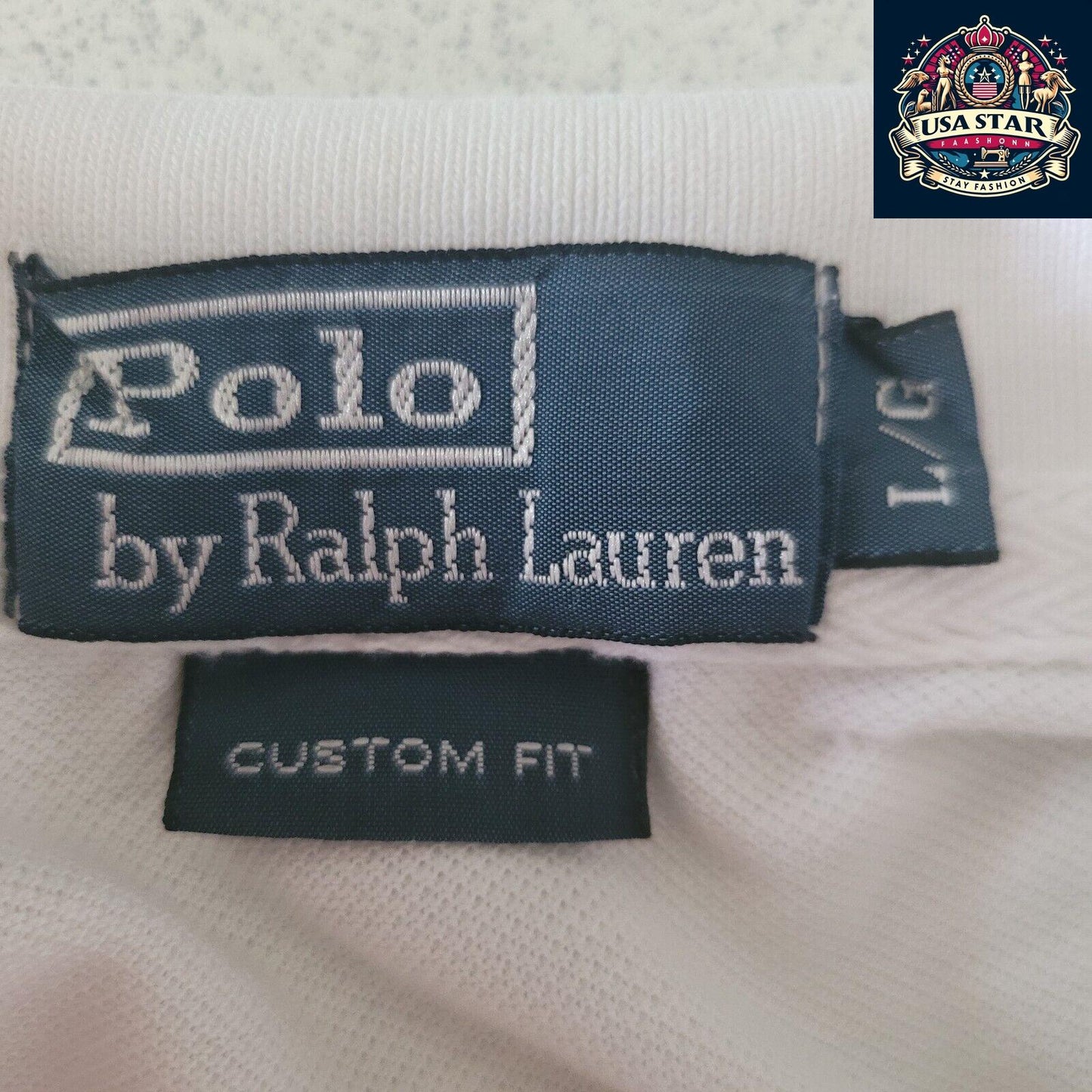 Ralph Lauren Polo Shirt PRL Club Challenge Cup MCMLXVII Vintage Sz L 100% Cotton Short Sleeve - USASTARFASHION