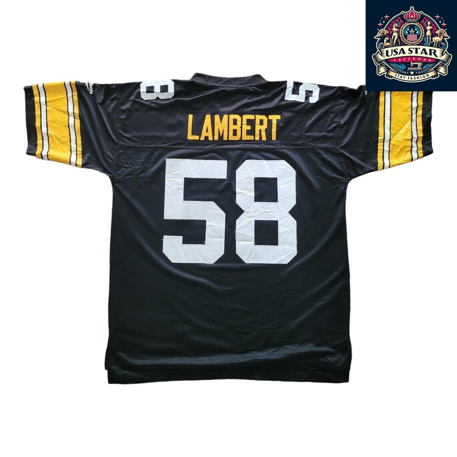 Jack Lambert Pittsburgh Steelers Jersey XL - Classic Black & Gold Premier Throwback Reebok - USASTARFASHION