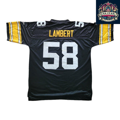 Jack Lambert Pittsburgh Steelers Jersey XL - Classic Black & Gold Premier Throwback Reebok - USASTARFASHION