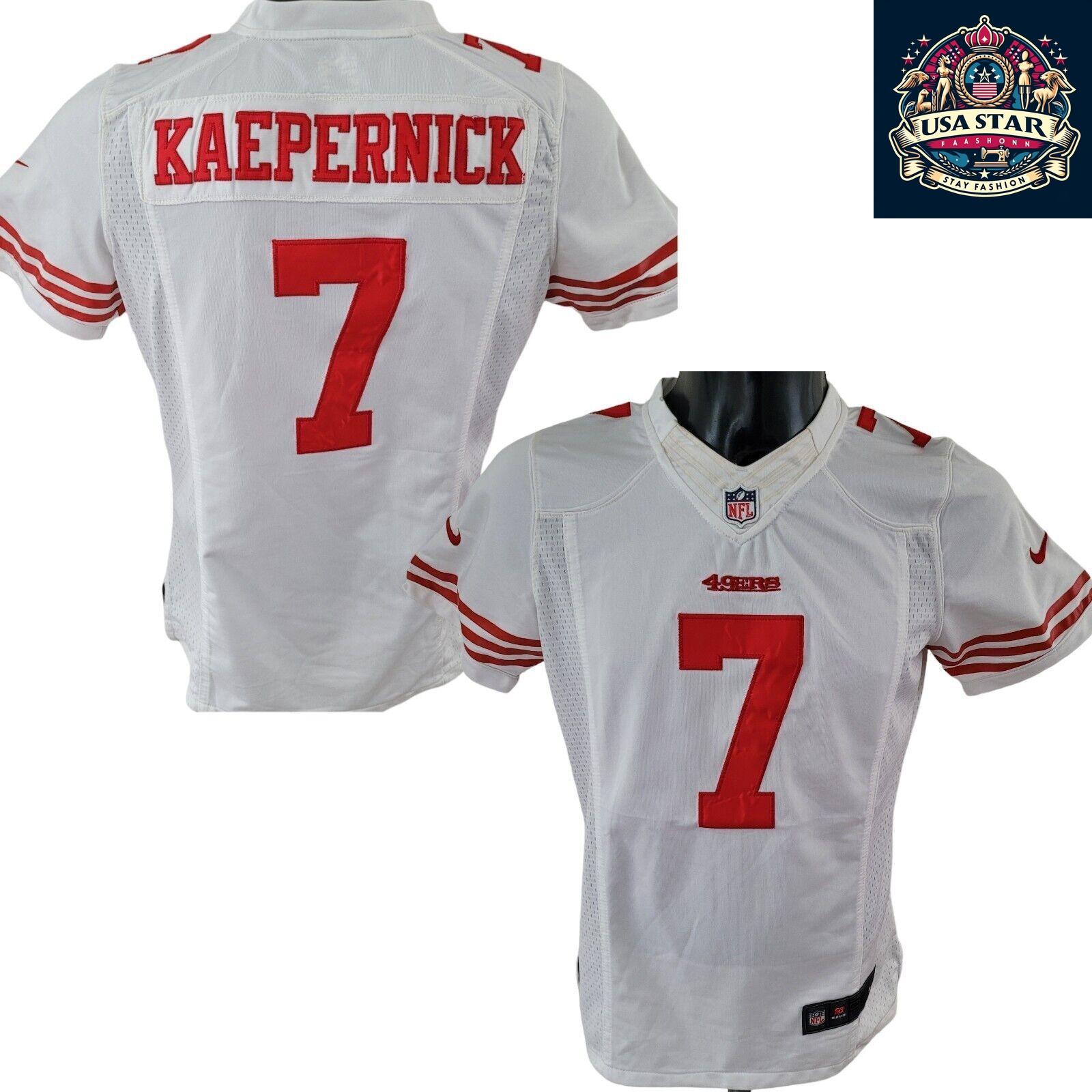 Nike NFL Youth Jersey Colin Kaepernick #7, Large Size, White with Red Accents, 49ers Fan Apparel - USASTARFASHION