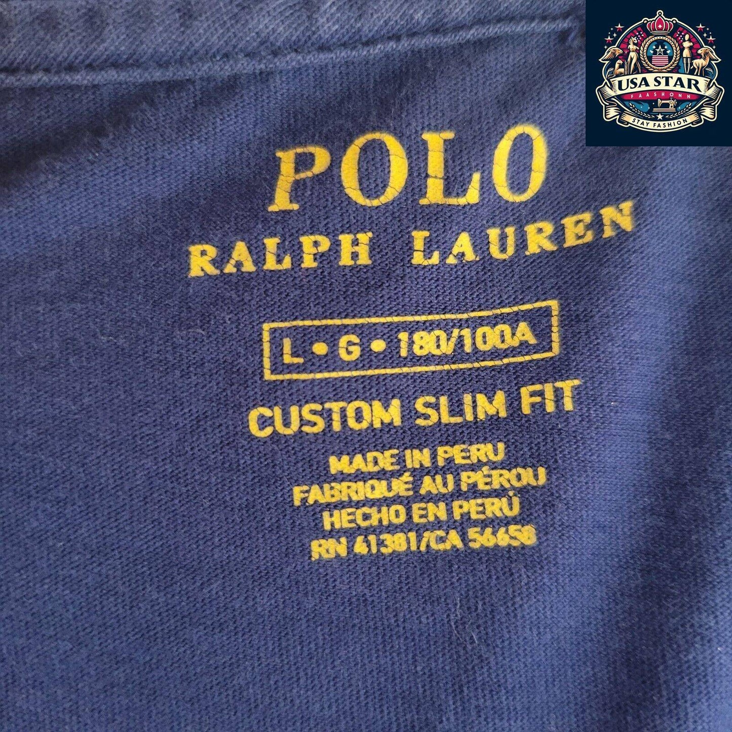 Polo Ralph Lauren Navy Crew Neck T-Shirt Size L - Premium Cotton, Timeless Design, RRP £85 - USASTARFASHION