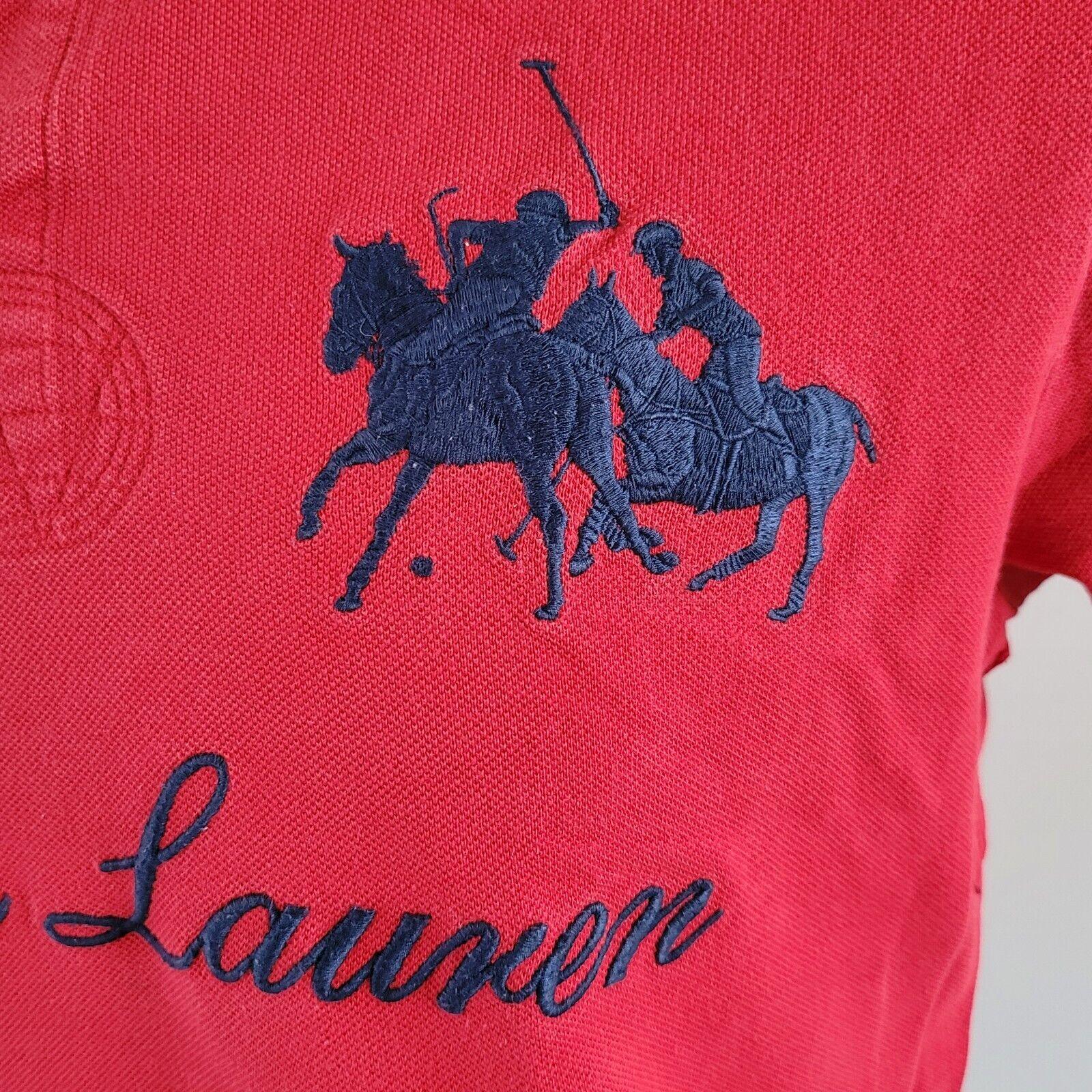 Polo Ralph Lauren Red Custom Fit T-Shirt L 100% Cotton-USASTARFASHION