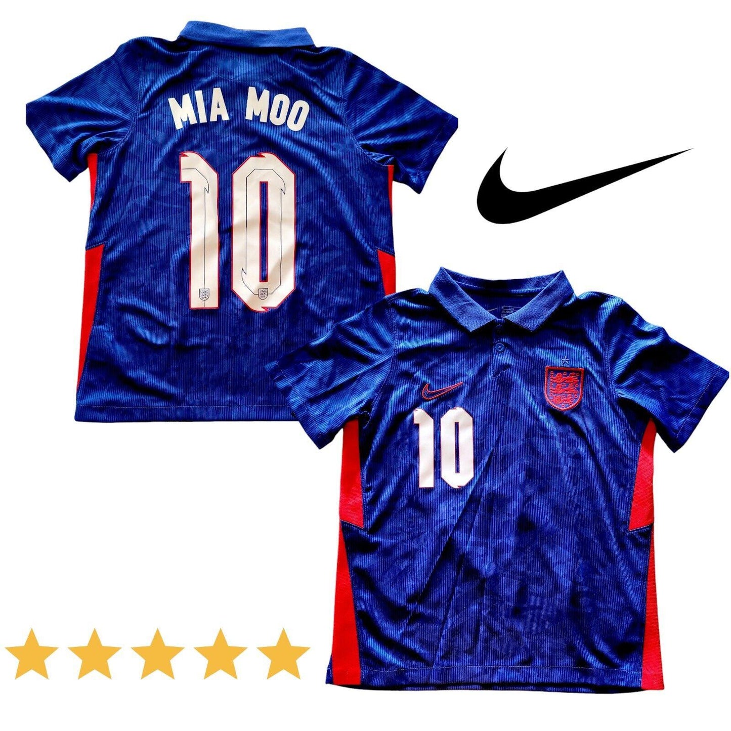 Nike England 2020/21 Away Jersey Kids 7-8 Age - Custom "Mia Moo" #10-USASTARFASHION