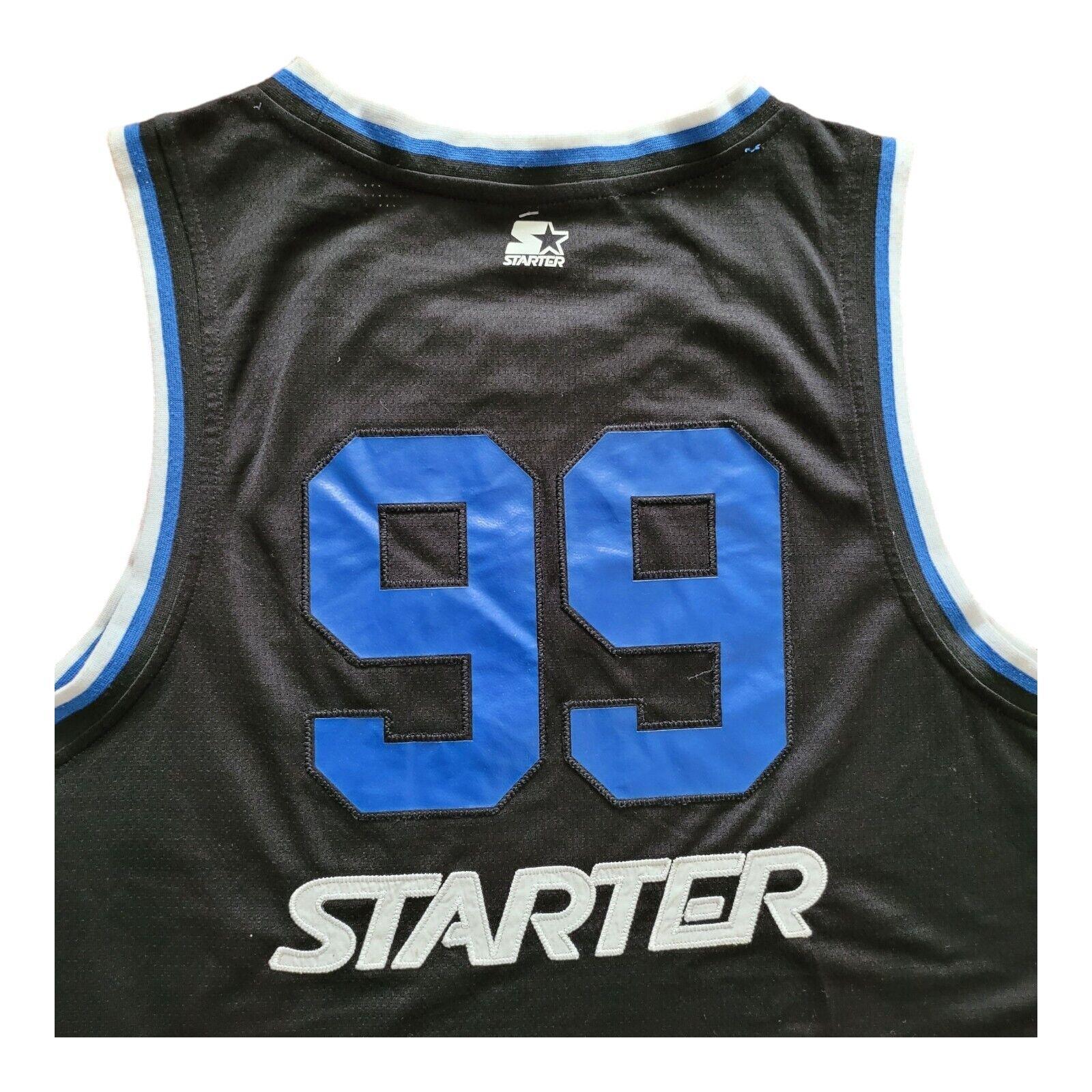 Vintage Starter Sports Vest Blue No. 99 Logo Sz L Retro Polyester Comfort Blue Logo-USASTARFASHION