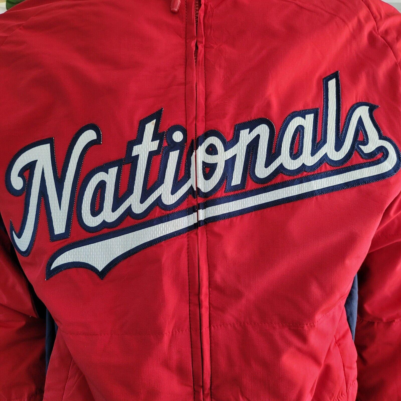 Washington Nationals MLB Majestic Zip Up Logo Fleece Jacket - Size S-USASTARFASHION