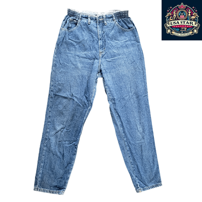 Vintage Lee Jeans W30 - Classic Blue Denim with Elastic Waistband for Ultimate Comfort - USASTARFASHION