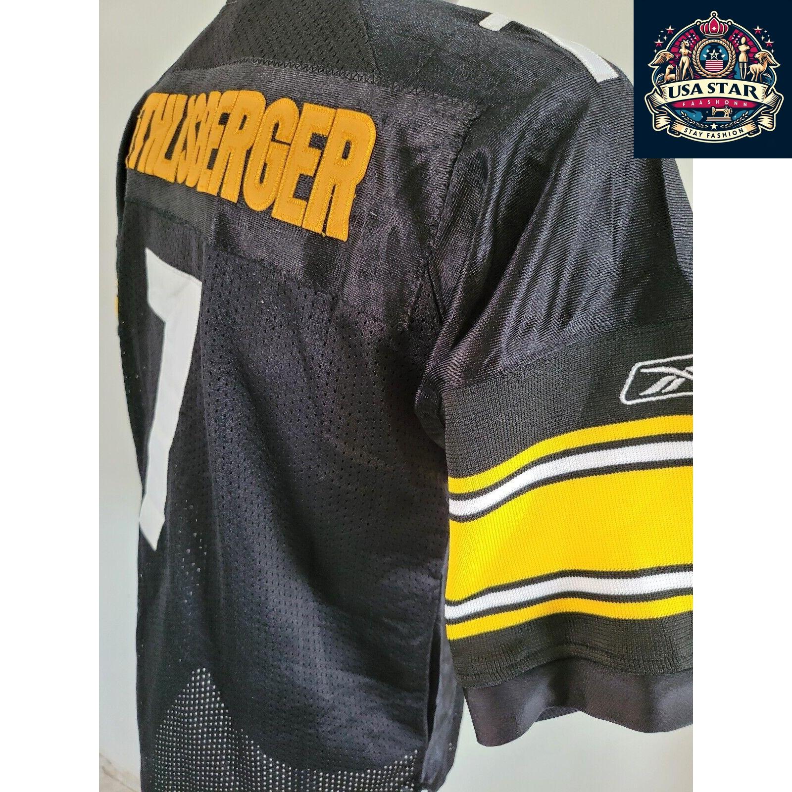 Pittsburgh Steelers Youth Jersey #7 Ben Roethlisberger Large 14/16 - Comfortable, Stylish, Iconic Design - USASTARFASHION