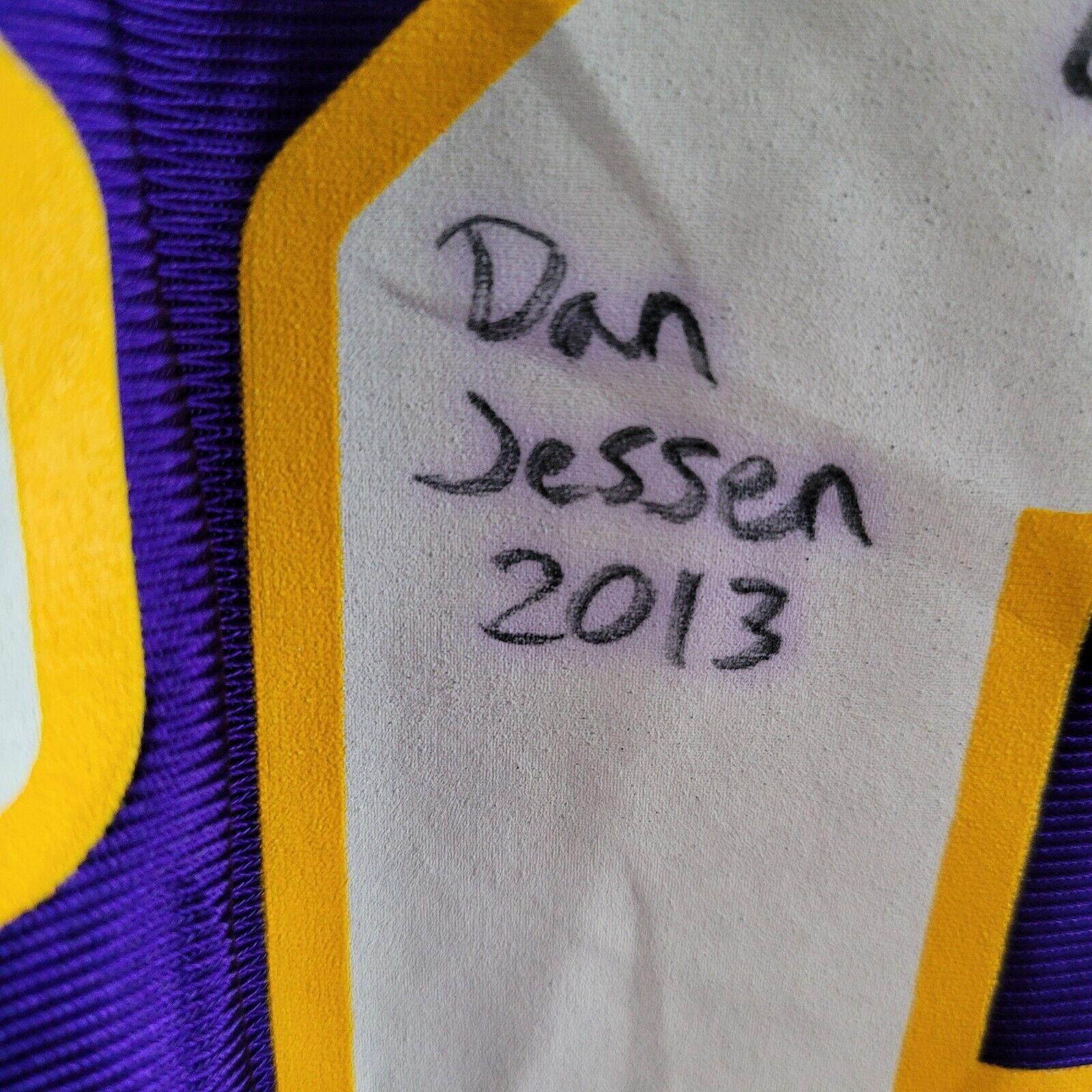 Authentic Signed Minnesota Vikings #69 Jared Allen Jersey - Men's Large Purple 100% Polyester Dual-Signed Dan Jessen 2013 & Conor McQuerry 2012-USASTARFASHION