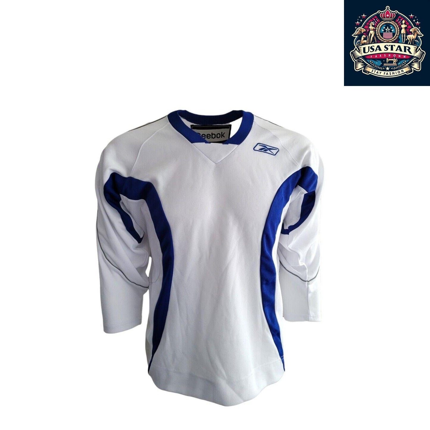 Reebok Youth Hockey Jersey L/XL - Vintage White, No Flaws, Comfortable Fit for Young Players - USASTARFASHION