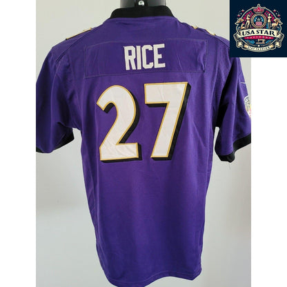 Baltimore Ravens Youth Jersey, Ray Rice #27 XL 18-20 by NIKE - Stylish Purple, Comfortable Fit - USASTARFASHION