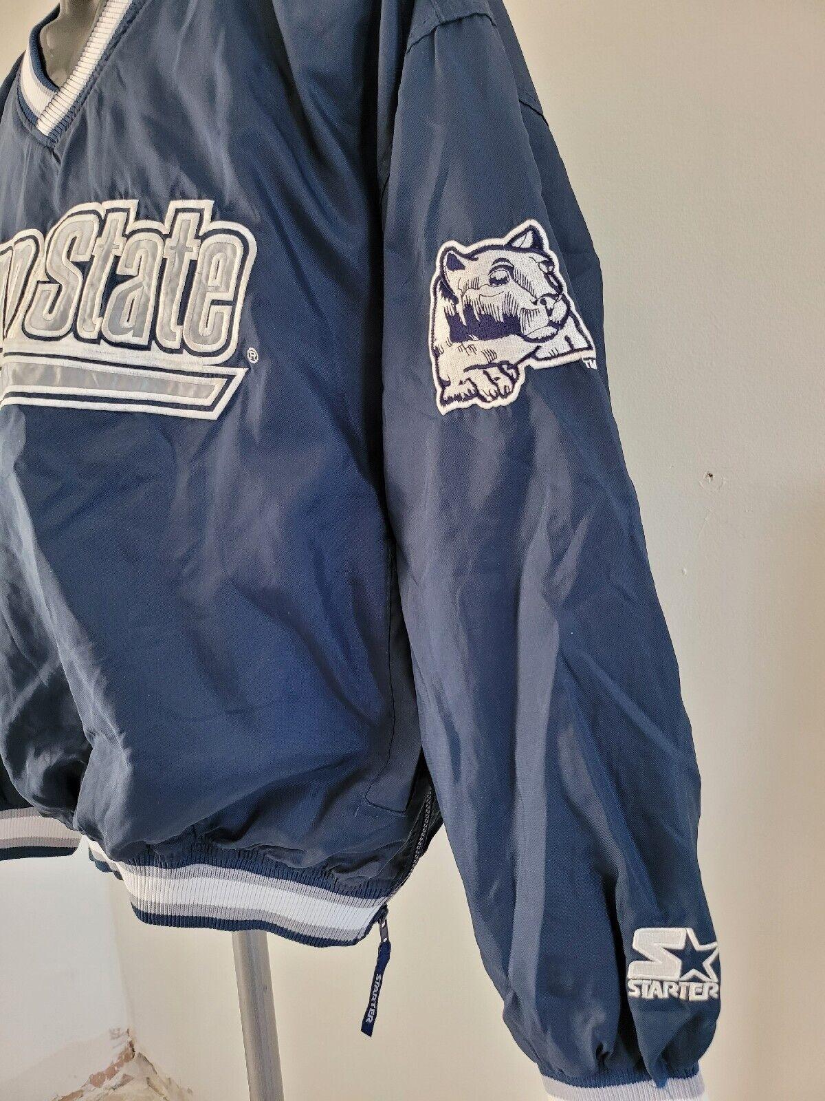 Vintage Starter Penn State Nittany Lions Pullover Jacket - NCAA L Size 52" Chest-USASTARFASHION