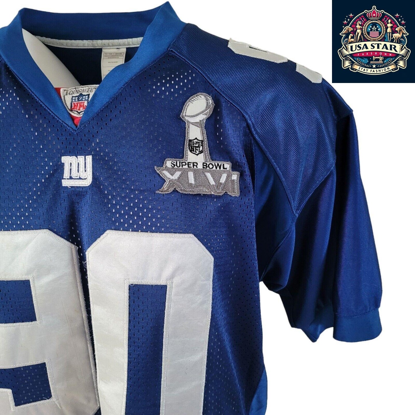 Reebok NFL Giants Jersey Jason Pierre-Paul Blue Size 50 with Moisture-Wicking Fabric - USASTARFASHION