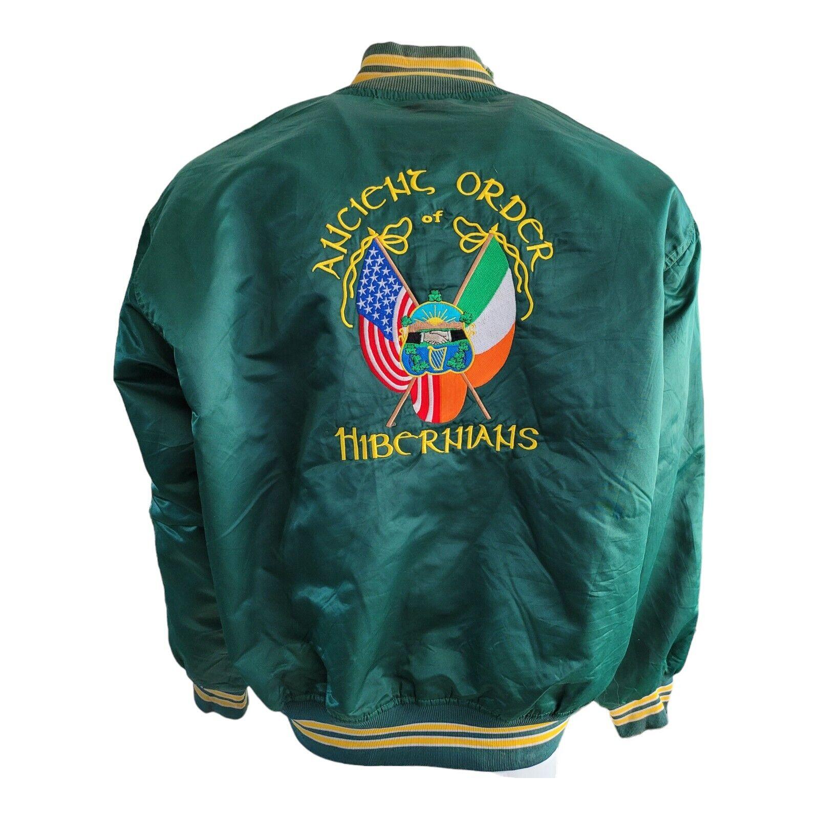 Game Vintage Satin Jacket XXL - Ancient Order Of Hibernians USA-Made-USASTARFASHION