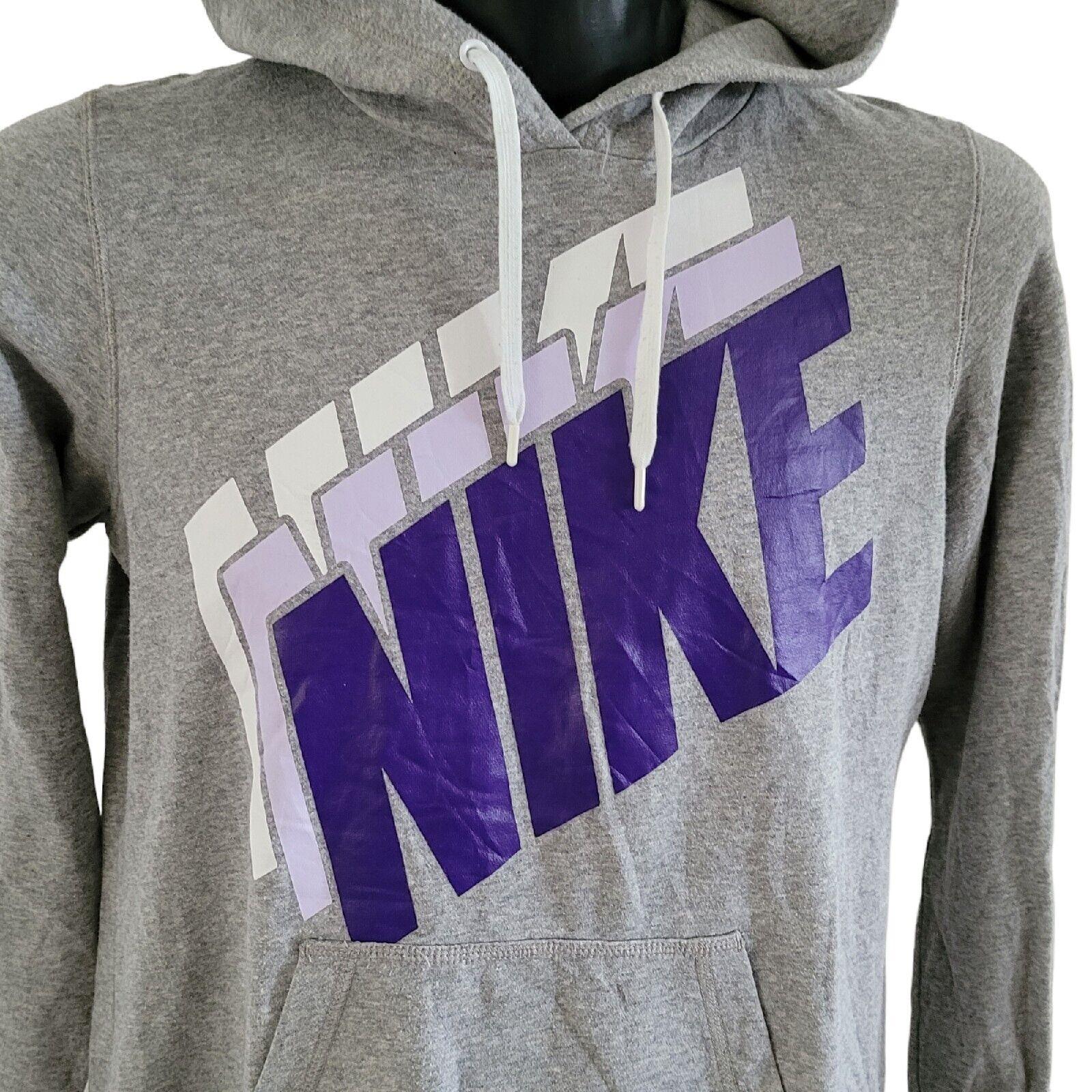 Nike Women's Hoodie Size L in Grey, 100% Cotton with Pullover Design-USASTARFASHION