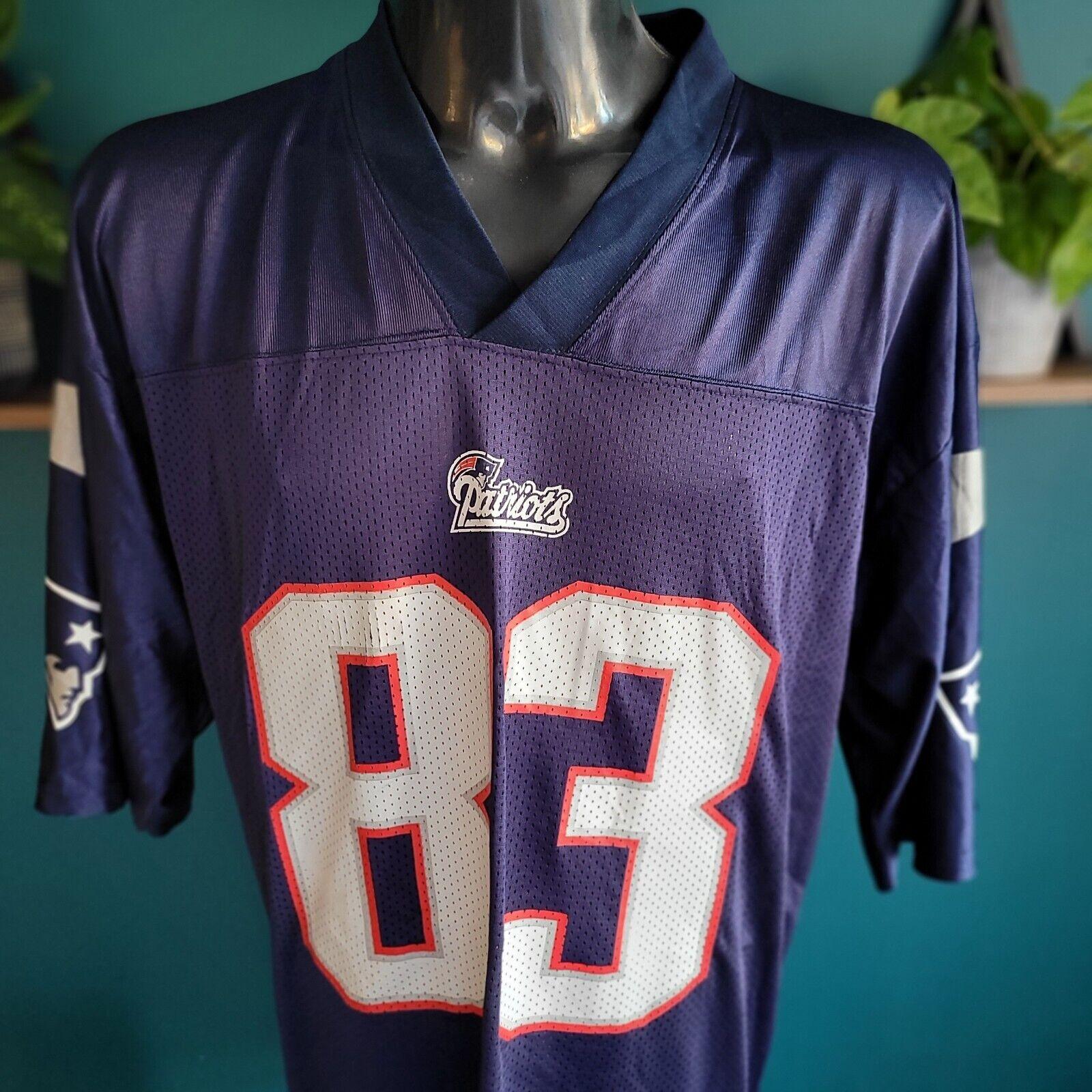 NFL PATRIOTS Welker #83 Reebok Jersey - Size L - Authentic Team Apparel-USASTARFASHION