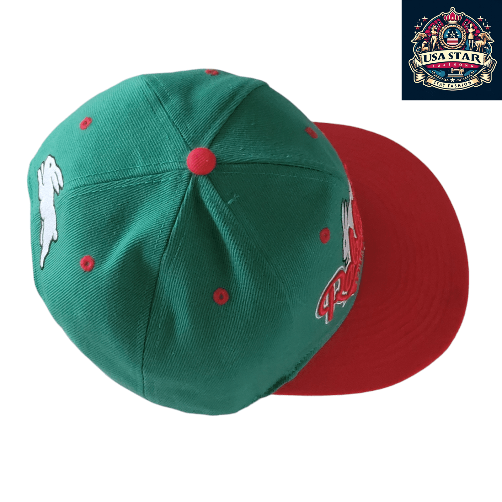 South Sydney Rabbitohs Cap - Official NRL Licensed Adjustable Supporter Hat in Green/Red, Size S - USASTARFASHION