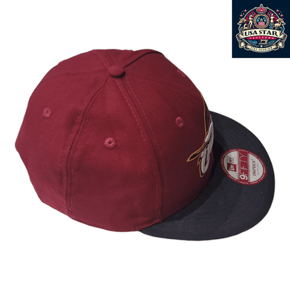 New Era Cleveland Cavaliers Hat 9FIFTY Snapback Cap Burgundy/Black Medium-Large Adjustable - USASTARFASHION