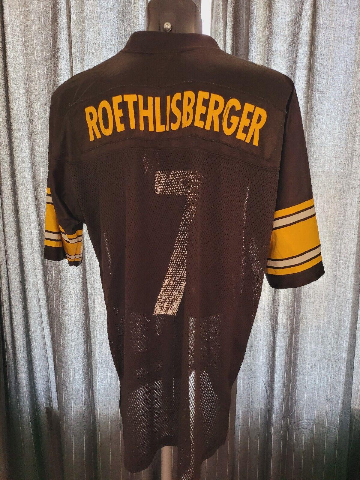 Pittsburgh Steelers #7 Ben Roethlisberger Jersey - Size L Official Reebok Men's NFL Uniform-USASTARFASHION