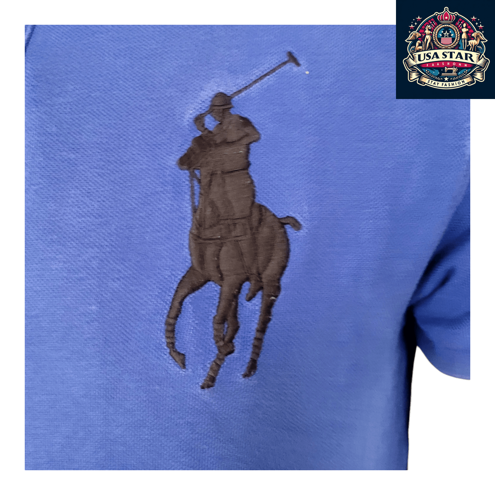 Ralph Lauren Polo Shirt for Men, Custom Slim Fit, Vibrant Blue, Size M - Stylish & Comfortable - USASTARFASHION