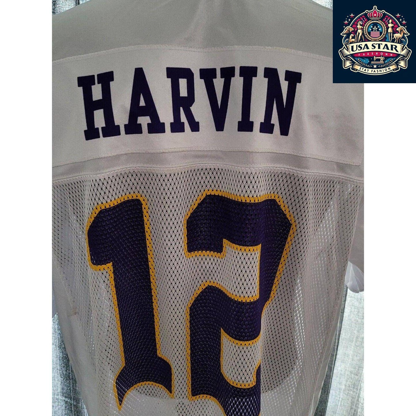 Minnesota Vikings Jersey Adult Large Reebok 12 Percy Harvin, High-Quality Fabric, Authentic Colors - USASTARFASHION