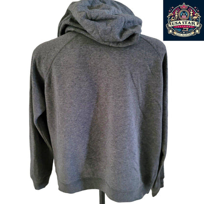 Nike Women's XL Grey Cotton Hoodie - Cozy, Stylish, Versatile Casual Wear with Spacious Hood - USASTARFASHION