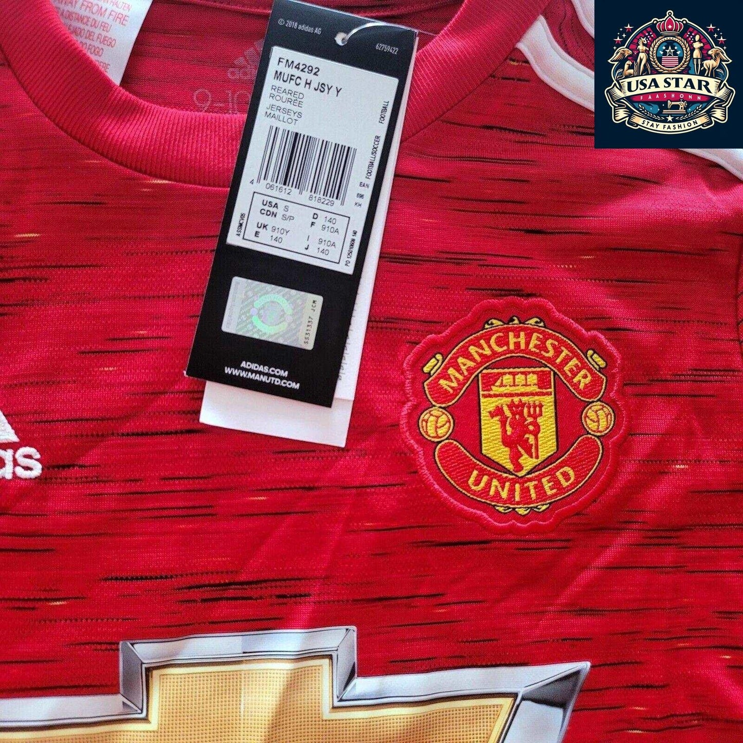 Adidas 2020/21 Manchester United Home Jersey Youth Small Custom "Healy" #14 AEROREADY - USASTARFASHION