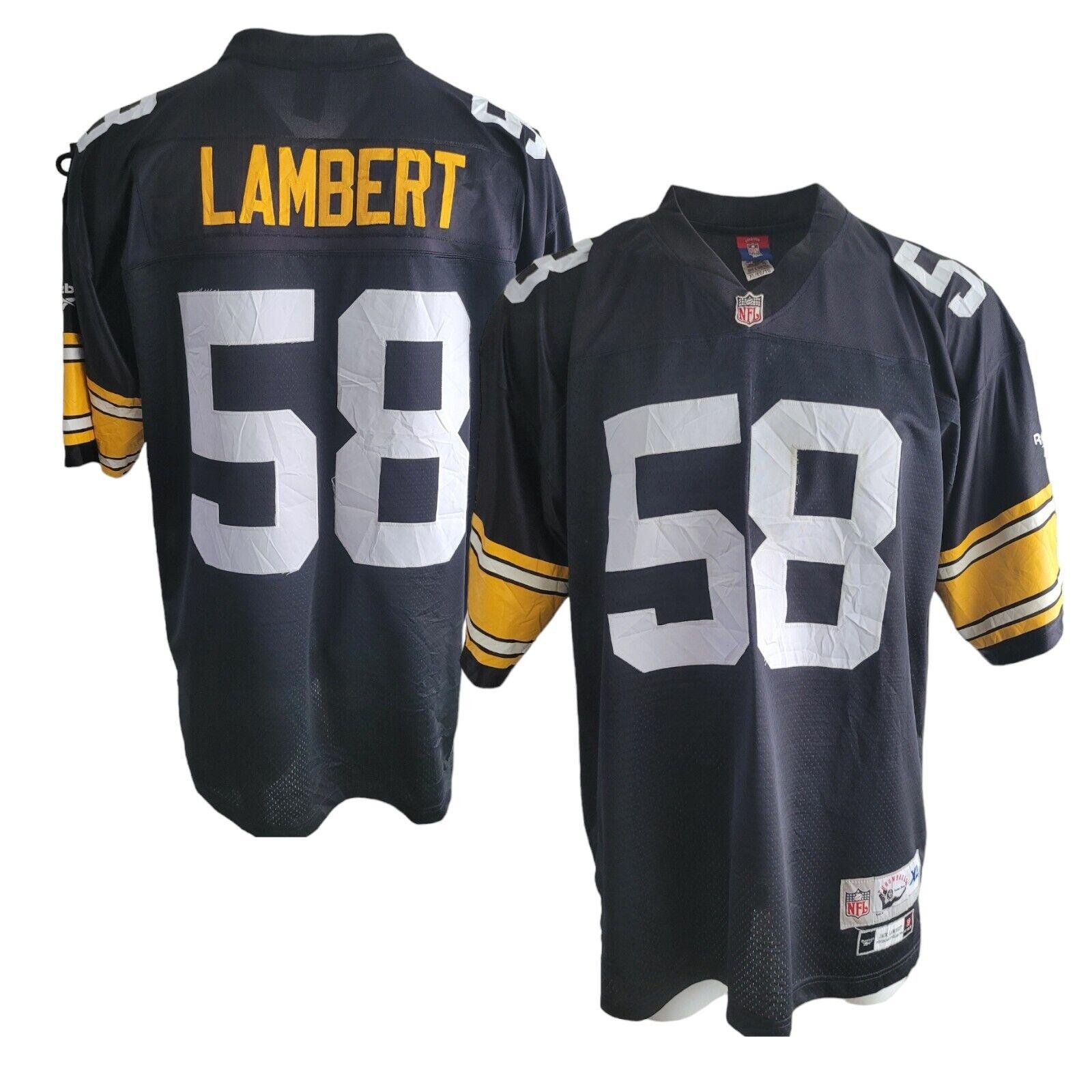 Pittsburgh Steelers #58 Jack Lambert Reebok XL Premier Throwback Jersey-USASTARFASHION