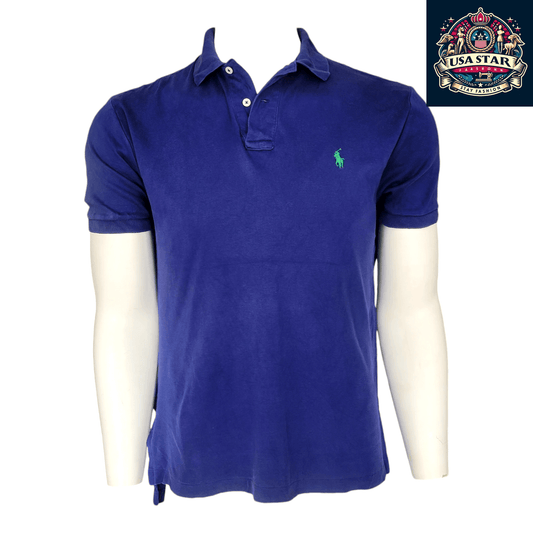 Polo Ralph Lauren Navy Blue Polo Shirt Size S 100% Cotton Short Sleeve Grade A Condition - USASTARFASHION