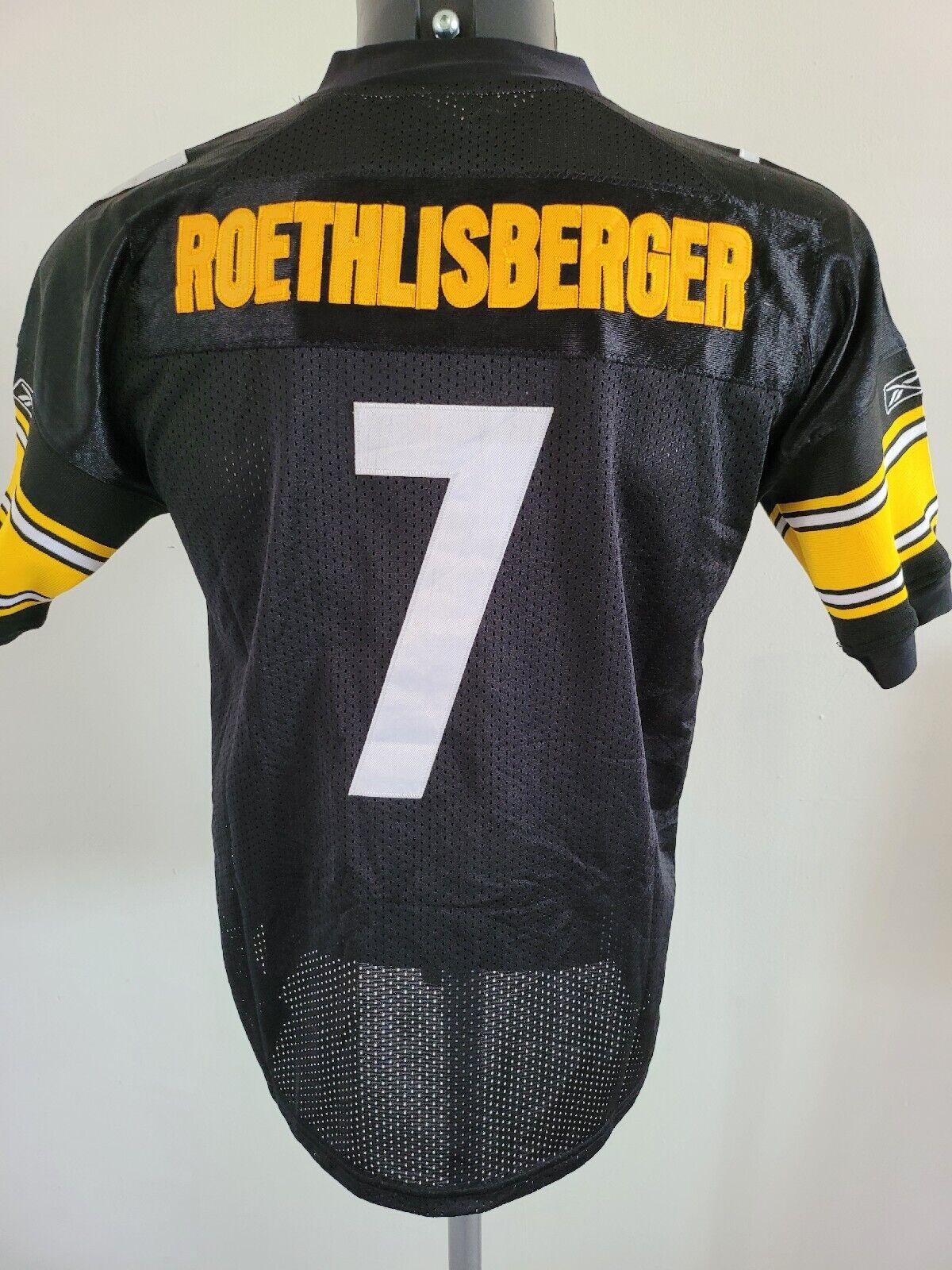 NFL Pittsburgh Steelers #7 Ben Roethlisberger Youth Large Football Jersey (Size 14/16)-USASTARFASHION