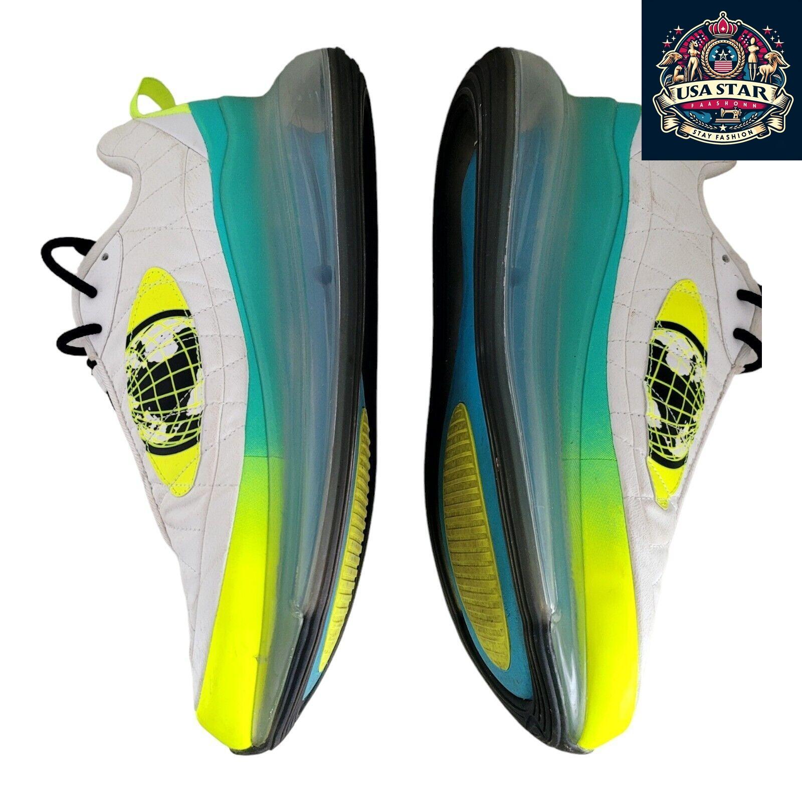 Nike MX 720 Air Max Shoes Unisex White Lime Green Size 10 UK With Air Cushioning & Breathable Design USASTARFASHION