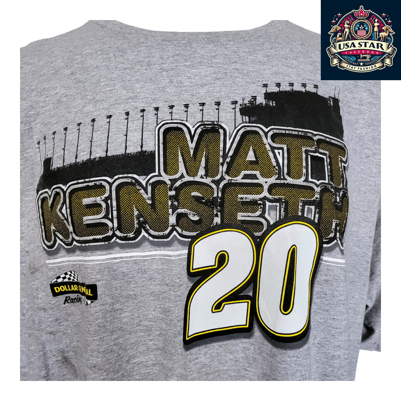 Matt Kenseth T-Shirt #20 Dollar General Vintage 3XL Chase Authentics Graphic Tee, Black - USASTARFASHION