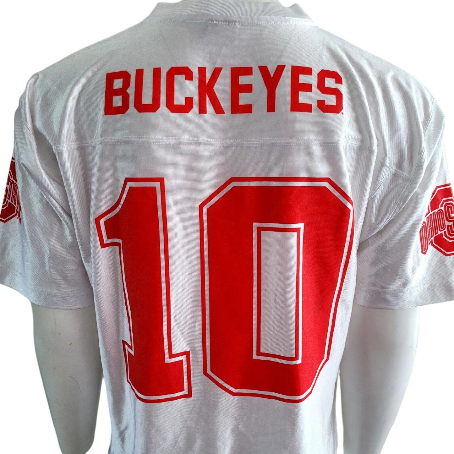 Vintage Ohio State Buckeyes Football Jersey - Men's Large | Authentic 100% Polyester Retro Design with Number "10-USASTARFASHION