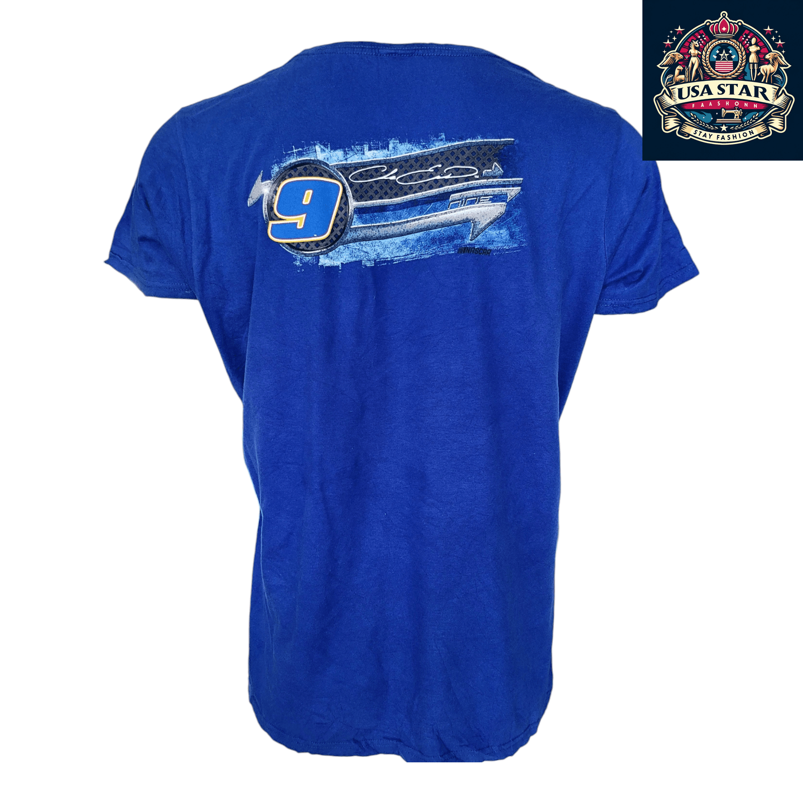 Chase Elliott T Shirt 2XL Blue Graphic Tee 100% Cotton Comfort Fit for NASCAR Fans USASTARFASHION