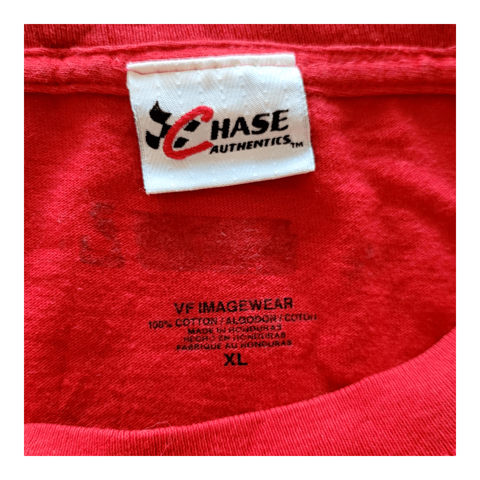 Vintage Chase Authentics Dale Jr Racing T-Shirt - Size XL - Red - 100% Cotton