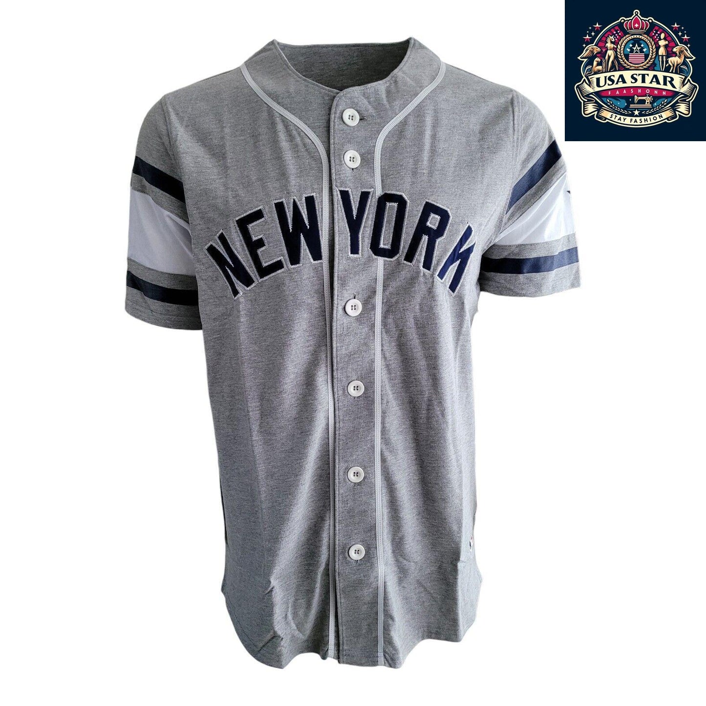 New York Yankees Jersey - Authentic Grey Fanatics Design, Large Size, Ideal for Game Day & Casual Wear - USASTARFASHION