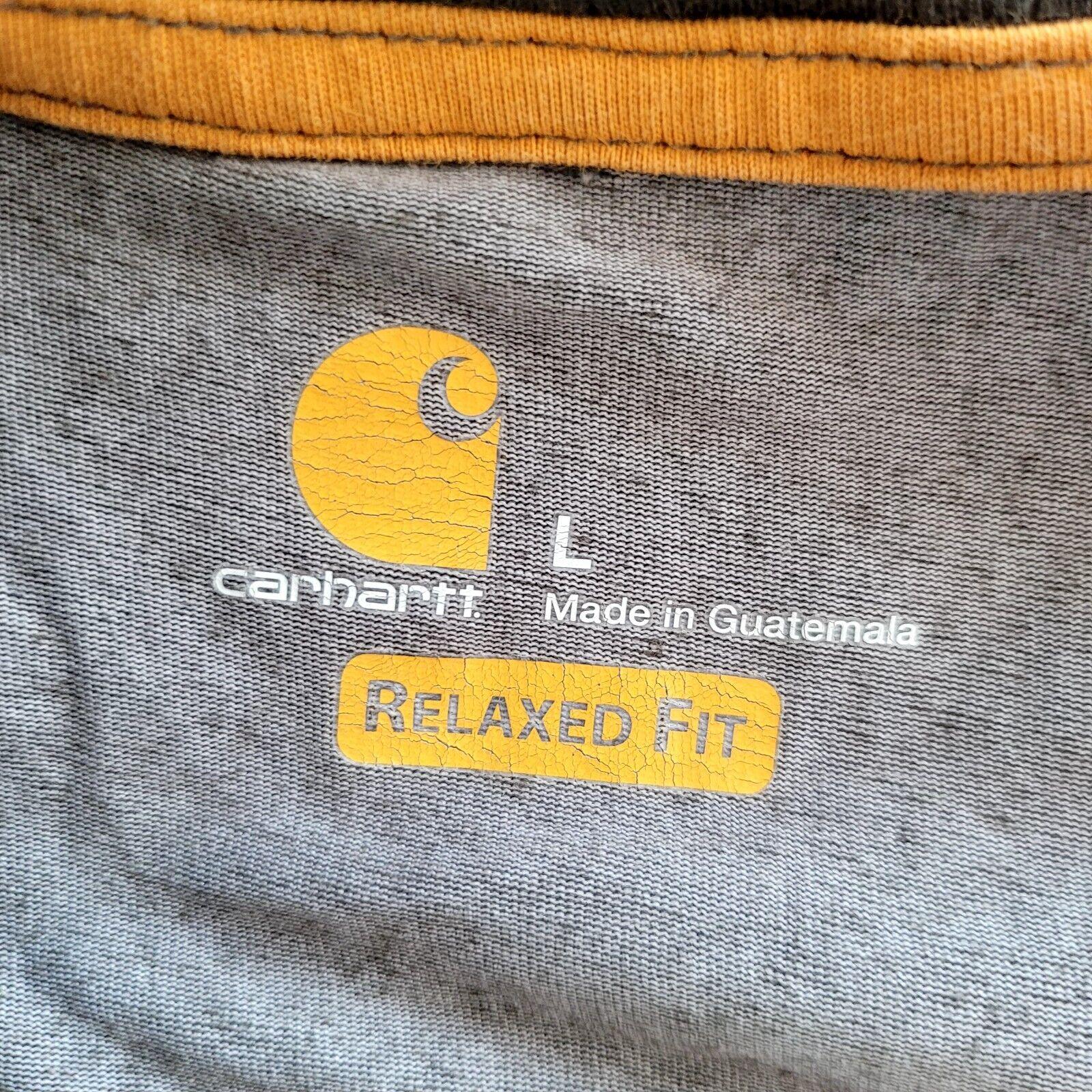 Carhartt Gray Force Logo T-Shirt | Relaxed Fit Poly-Cotton Tee - Size Large-USASTARFASHION