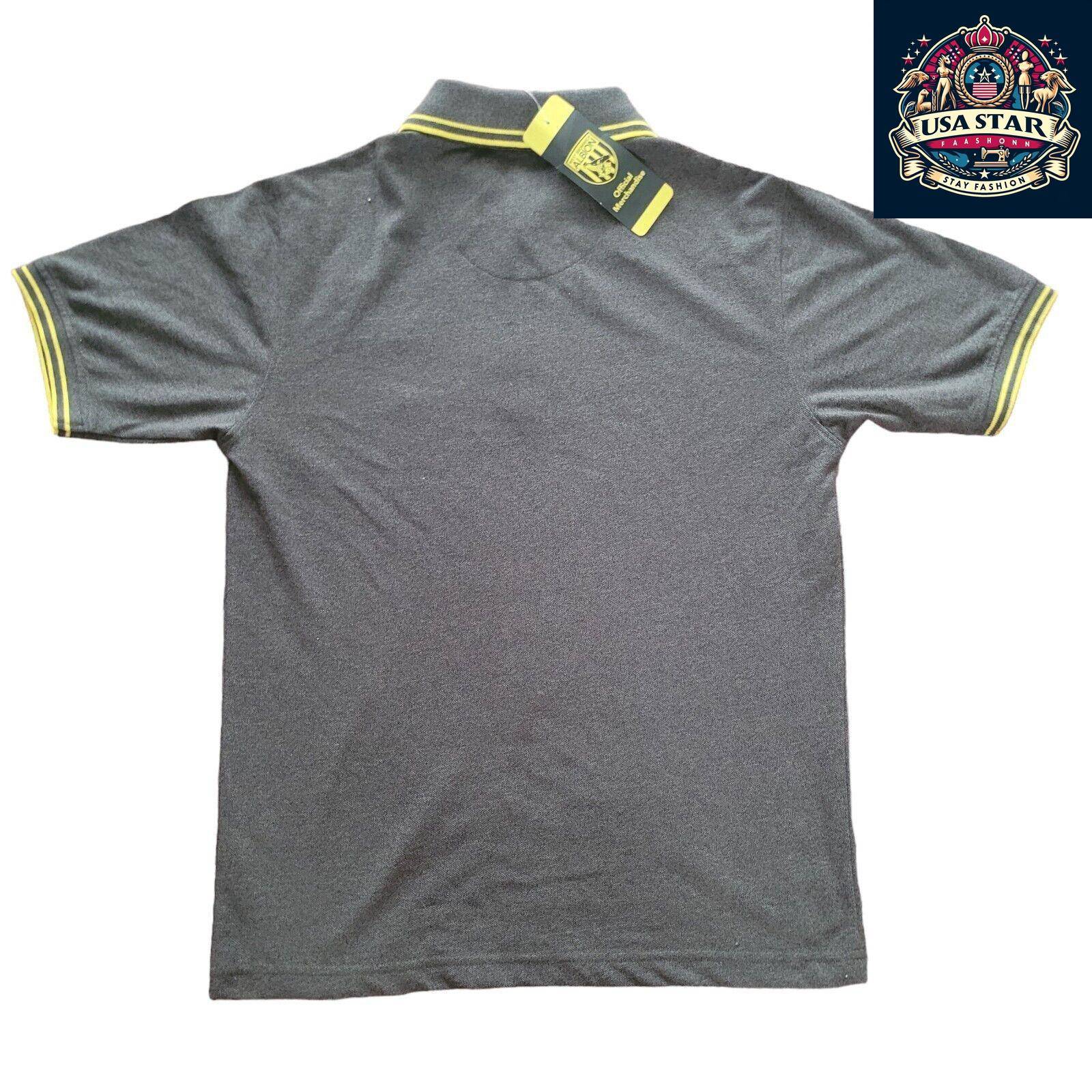 West Bromwich Albion Polo Shirt - Speckle Twist & Lemon Design, Size S, Official Merchandise - USASTARFASHION