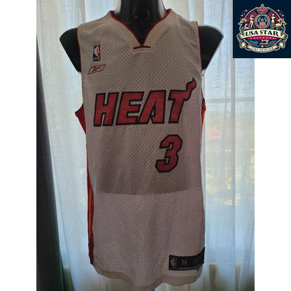 Reebok Miami Heat Jersey Dwayne Wade #3 Men’s Size M - Vintage Style, Great Condition - USASTARFASHION