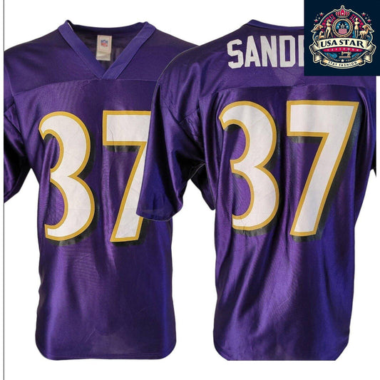 Deion Sanders Baltimore Ravens Football Jersey #37 Men's White Large - Authentic & Comfortable Fit - USASTARFASHION