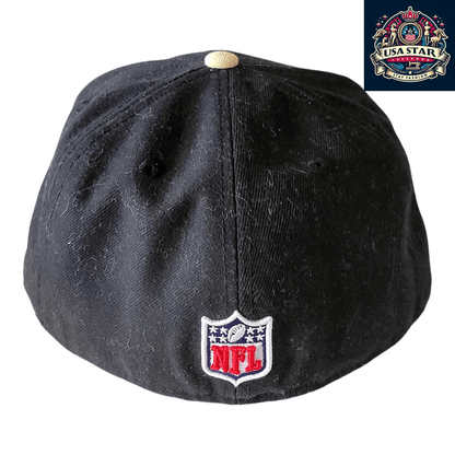 New Orleans Saints Cap - New Era NFL 59FIFTY Fitted Black Hat, Size 7 1/4 (57.7cm), Stylish & Comfortable - USASTARFASHION