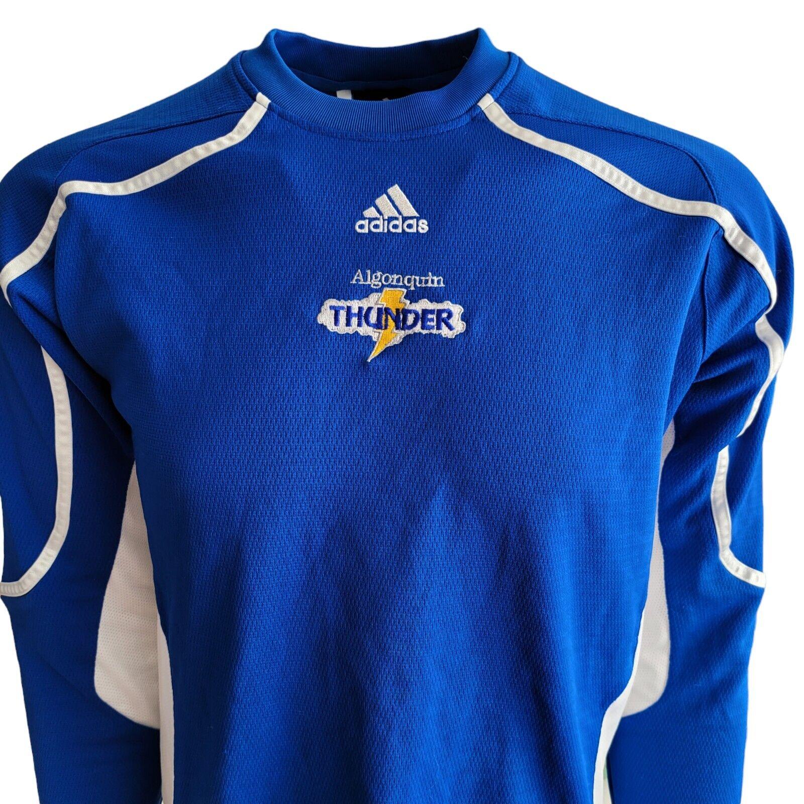 Adidas Algonquin Thunder Blue LS Jersey - Size M - Climalite Moisture-Wicking Fabric-USASTARFASHION