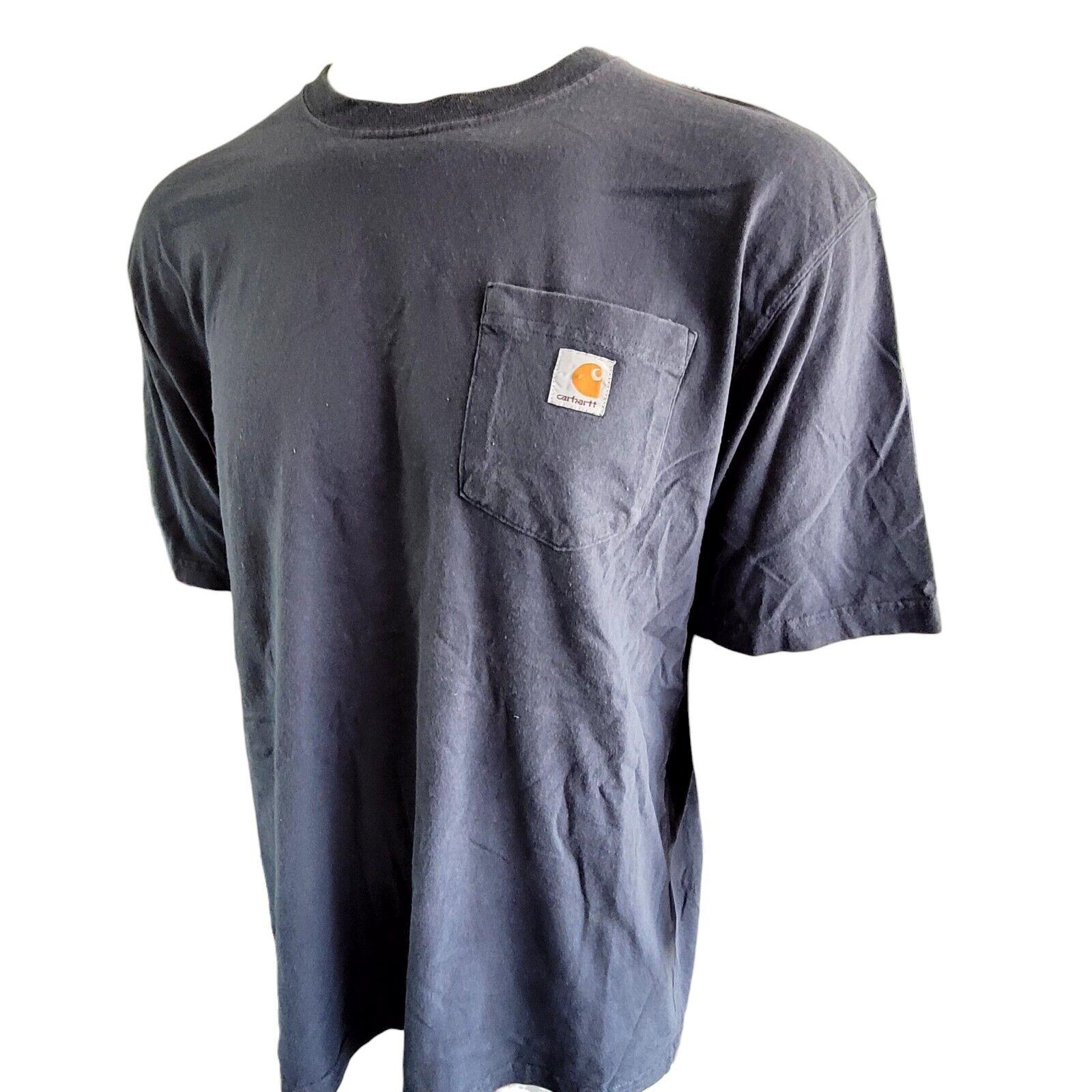 Carhartt Men's XL Original Fit T-Shirt in Deep Navy Blue, 100% Cotton-USASTARFASHION