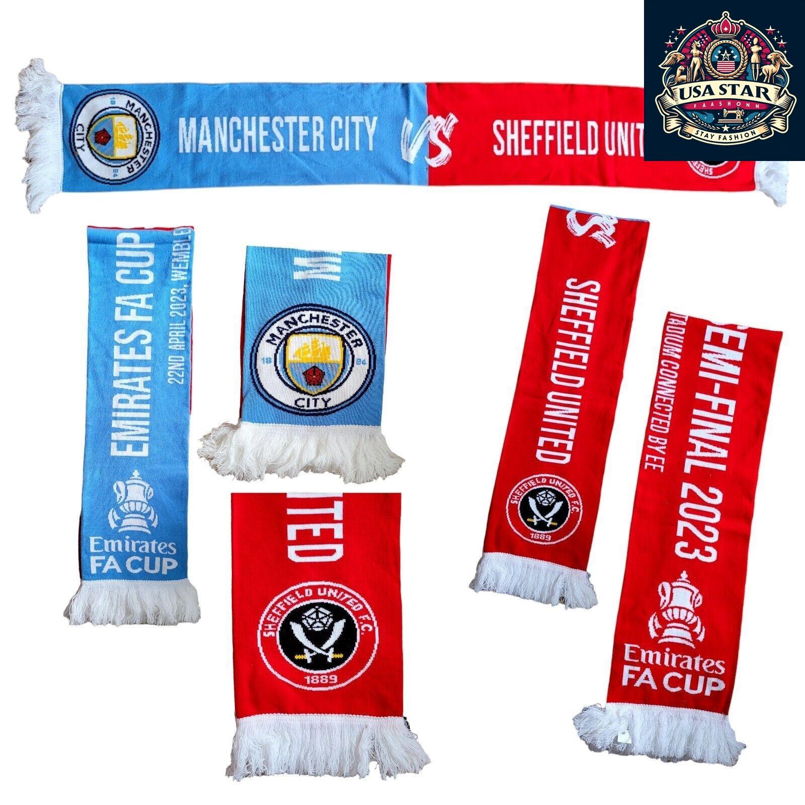 Sheffield United Scarf Vs Manchester City FA Cup Semi-Final Wembley 2023 Collector's Item - USASTARFASHION