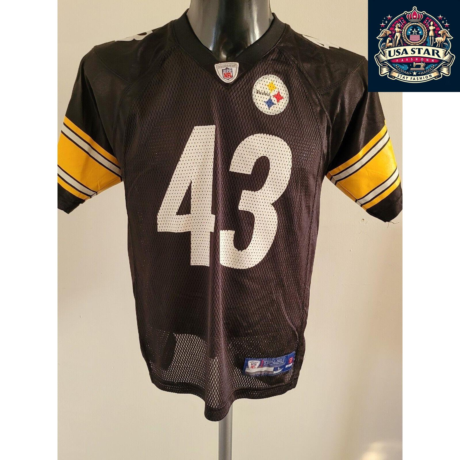 Troy Polamalu #43 Reebok Jersey Youth Large - Official NFL Pittsburgh Steelers Merchandise - USASTARFASHION