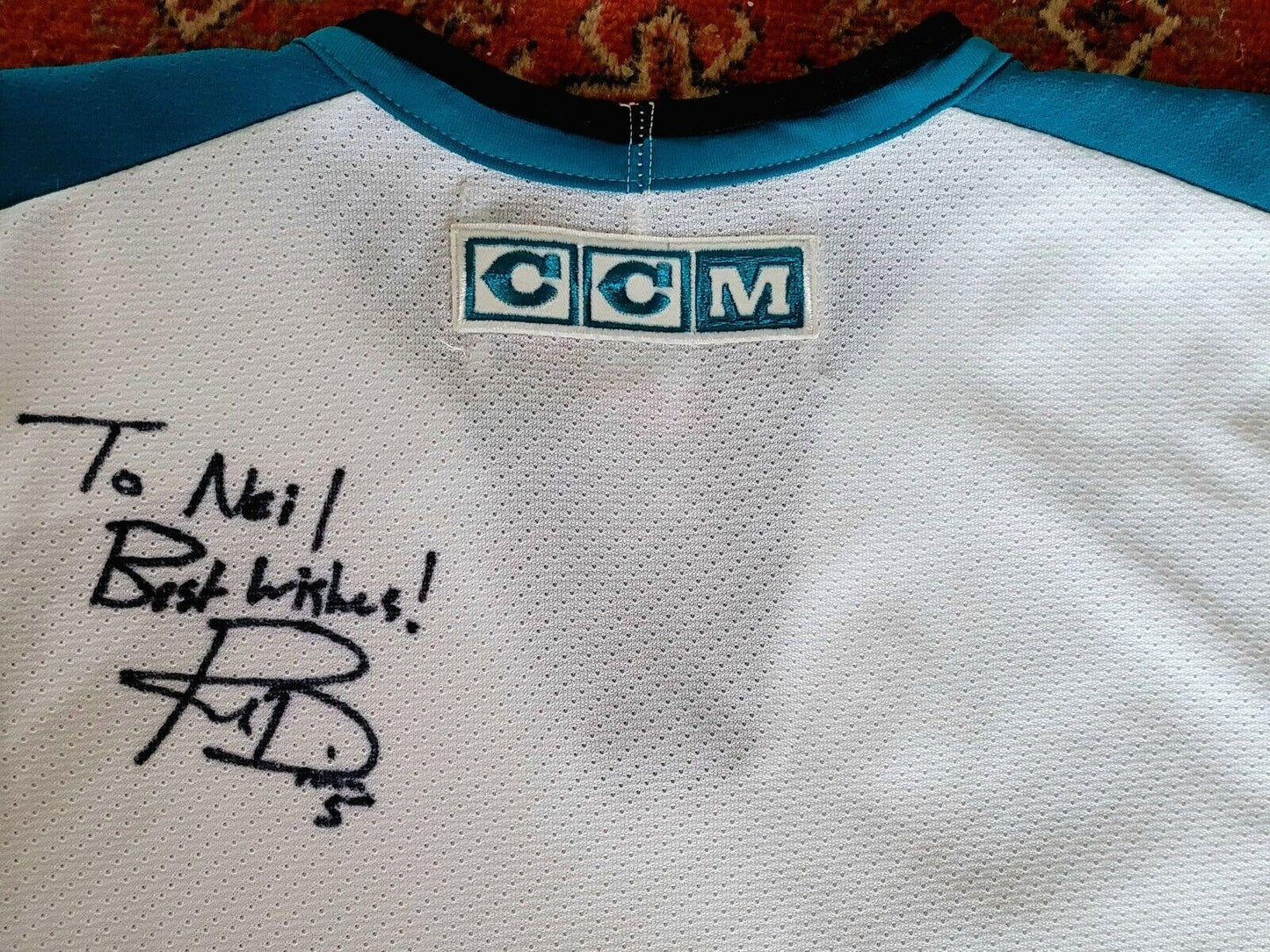 San Jose Sharks Rob Davison Signed Jersey - CCM Authentic NHL Memorabilia XL-USASTARFASHION