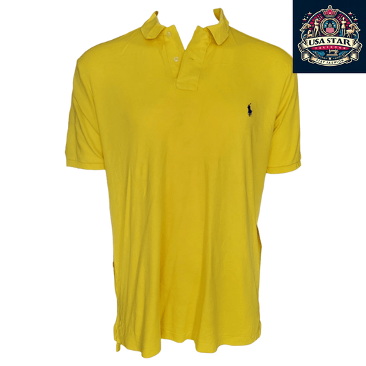 Polo Ralph Lauren Men's Yellow Polo Shirt XXL | 100% Soft Cotton | Classic Style and Comfort - USASTARFASHION