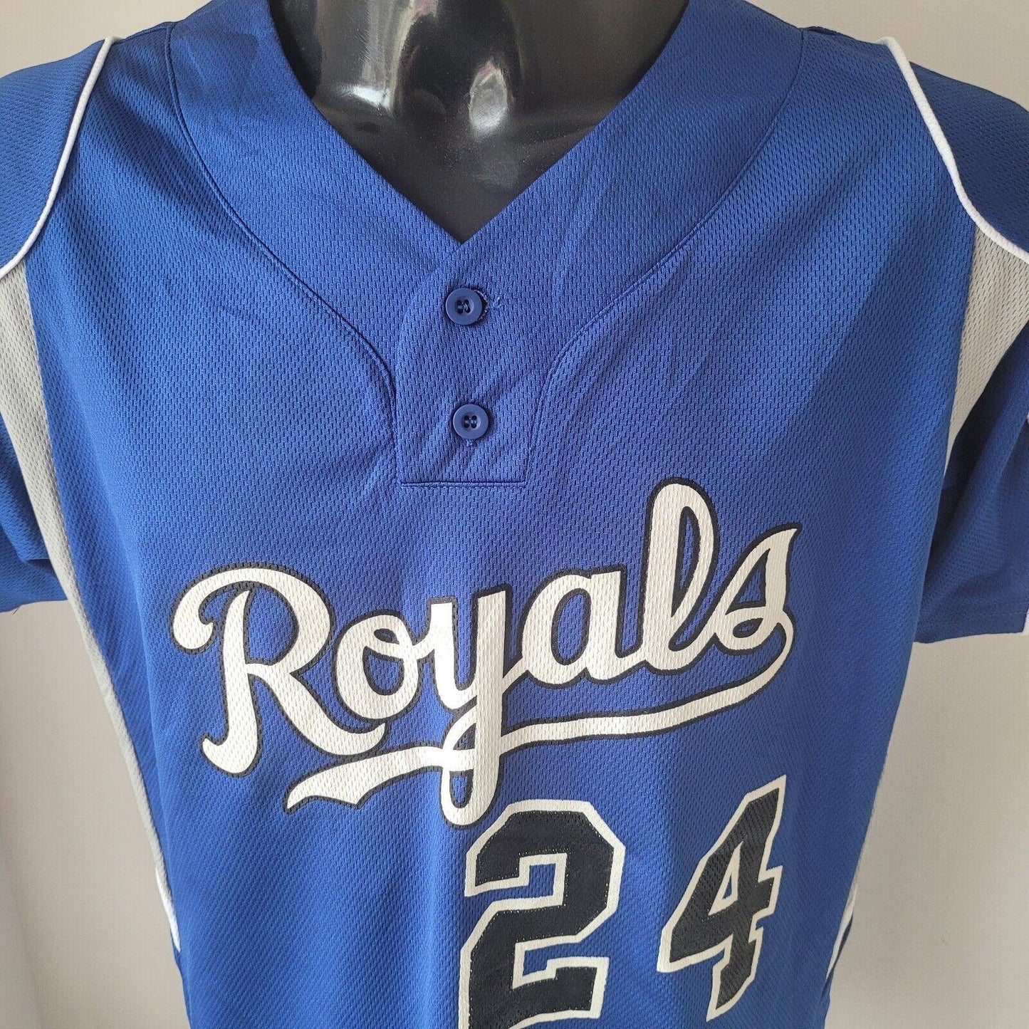 Royals #24 Alleson Athletic Youth Baseball Jersey XL 18 On Field NA Size S-USASTARFASHION